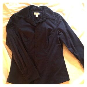 Navy blue button down